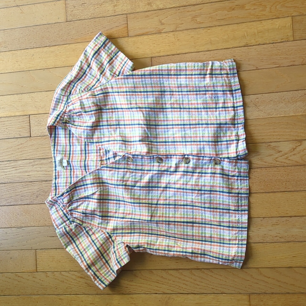 Colorful Plaid cropped button-down